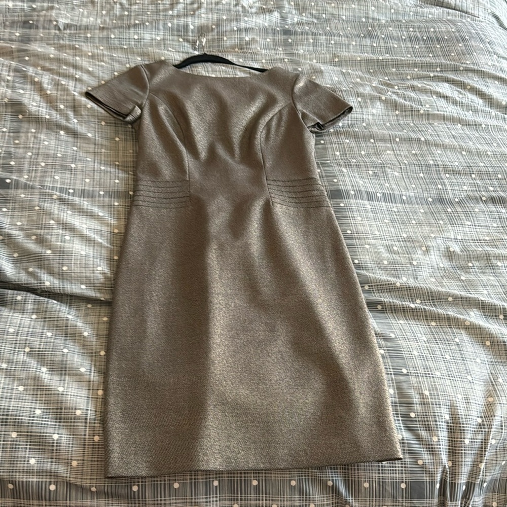 Blumarie Metallic brown and gold, made in Italy, cocktail dress.